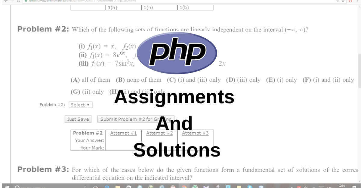 PHP Assignments And Solutions