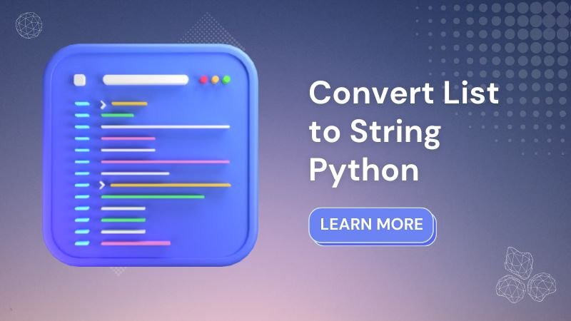 Convert List to String Python