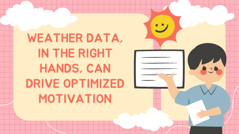 Weather data, In The Right Hands, Can Drive Optimized Motivation