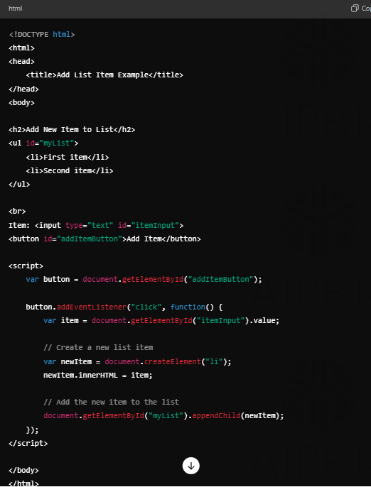 Dynamically Adding Items to a List